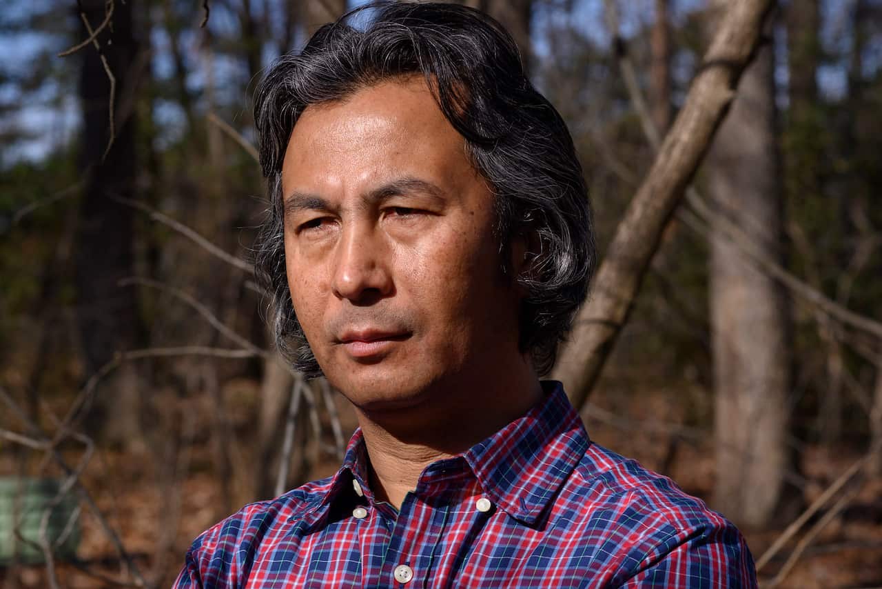 Tahir Hamut, an Uighur whose blood was taken by Chinese police in Xinjiang, at his home in Virginia.
