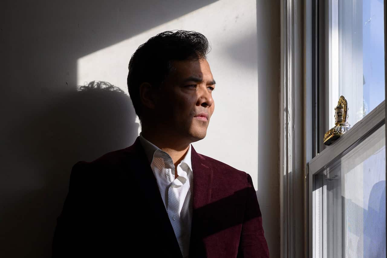 Tahir Imin, an Uighur whose blood was drawn, his face scanned and his voice recorded by authorities in China's Xinjiang region, in Washington