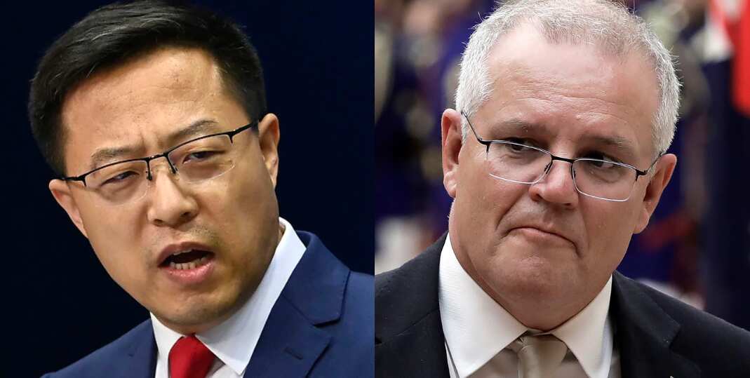 Prime Minister Scott Morrison expressed his outrage after Chinese government spokesman Zhao Lijian shared the fake photo on Twitter. 