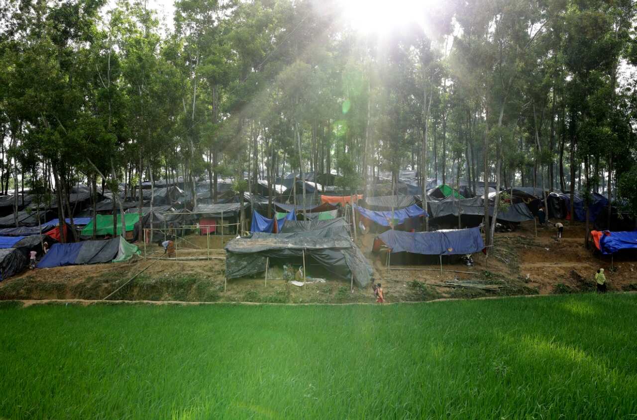 A view on a newly built camp in Ukhiya, Cox's Bazar, Bangladesh, 11 September 2017.