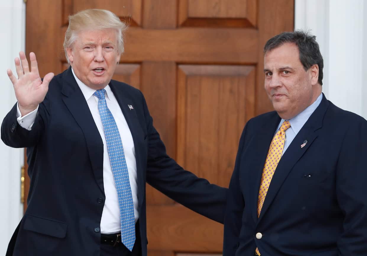 A file photo of Donald Trump and New Jersey Governor Chris Christie.