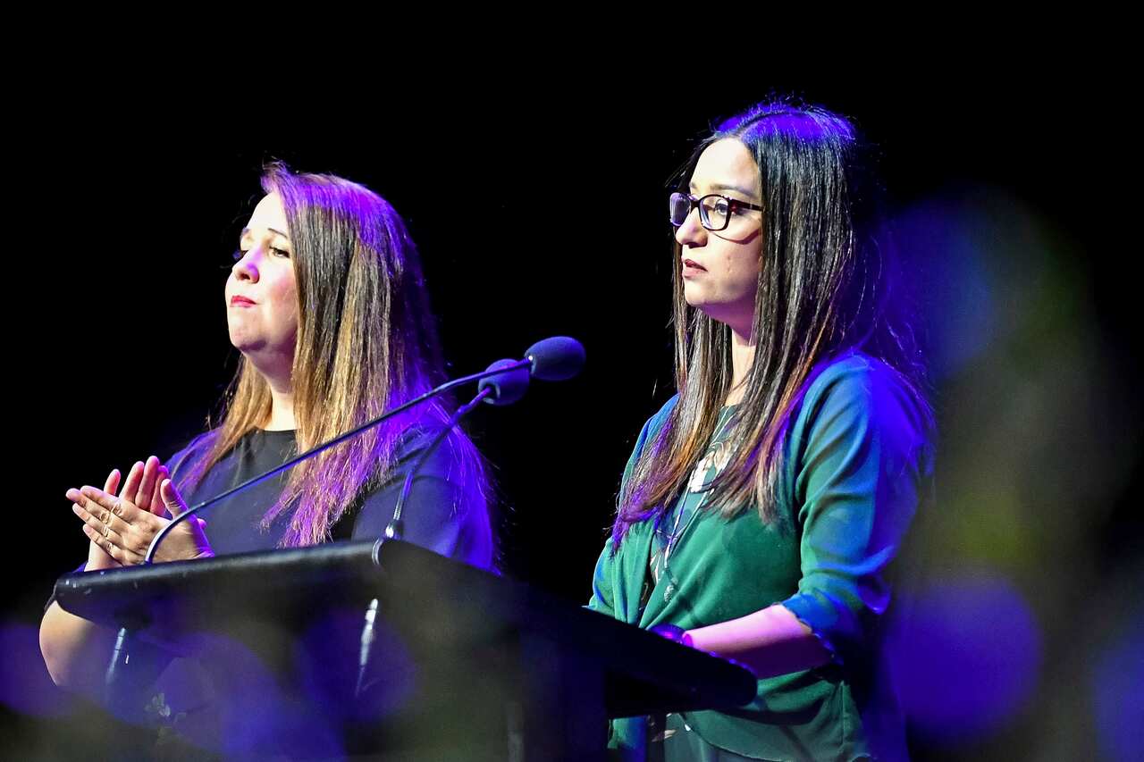 Kiran Munir, whose husband Haroon Mahmood was killed in the attacks, tells the crowd she had lost the love of her life and her soulmate.