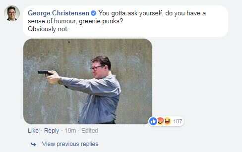 The photo uploaded by Nationals MP George Christensen.