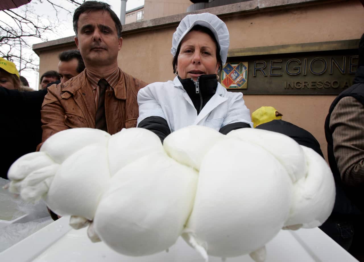 A mozzarella cheese producer in Rome. 