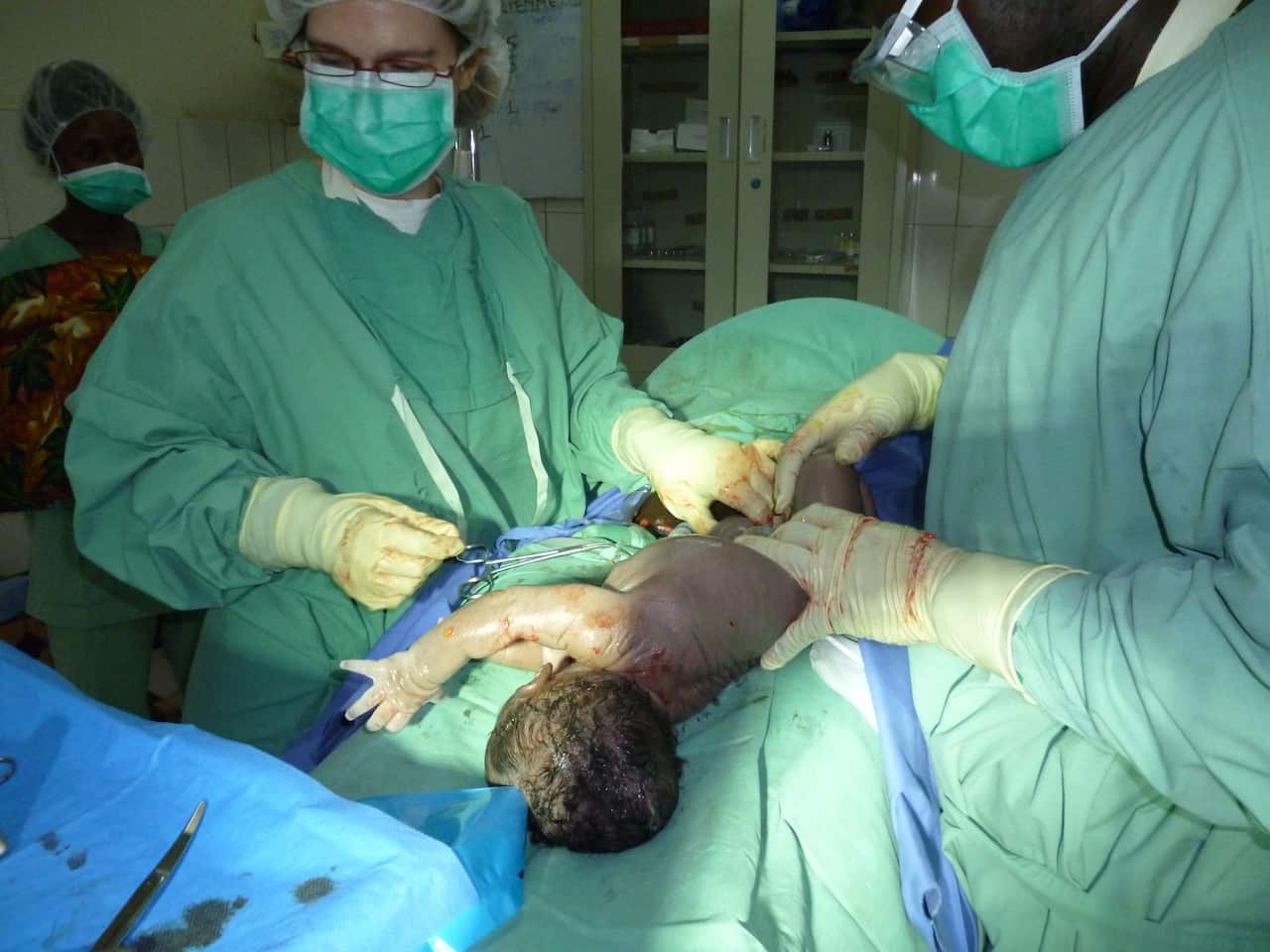 Dr Claire Fotheringham operating on a patient in the Democratic Republic of Congo