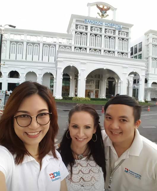 Friends say Claire Johnson (centre) may have breached her visa. 