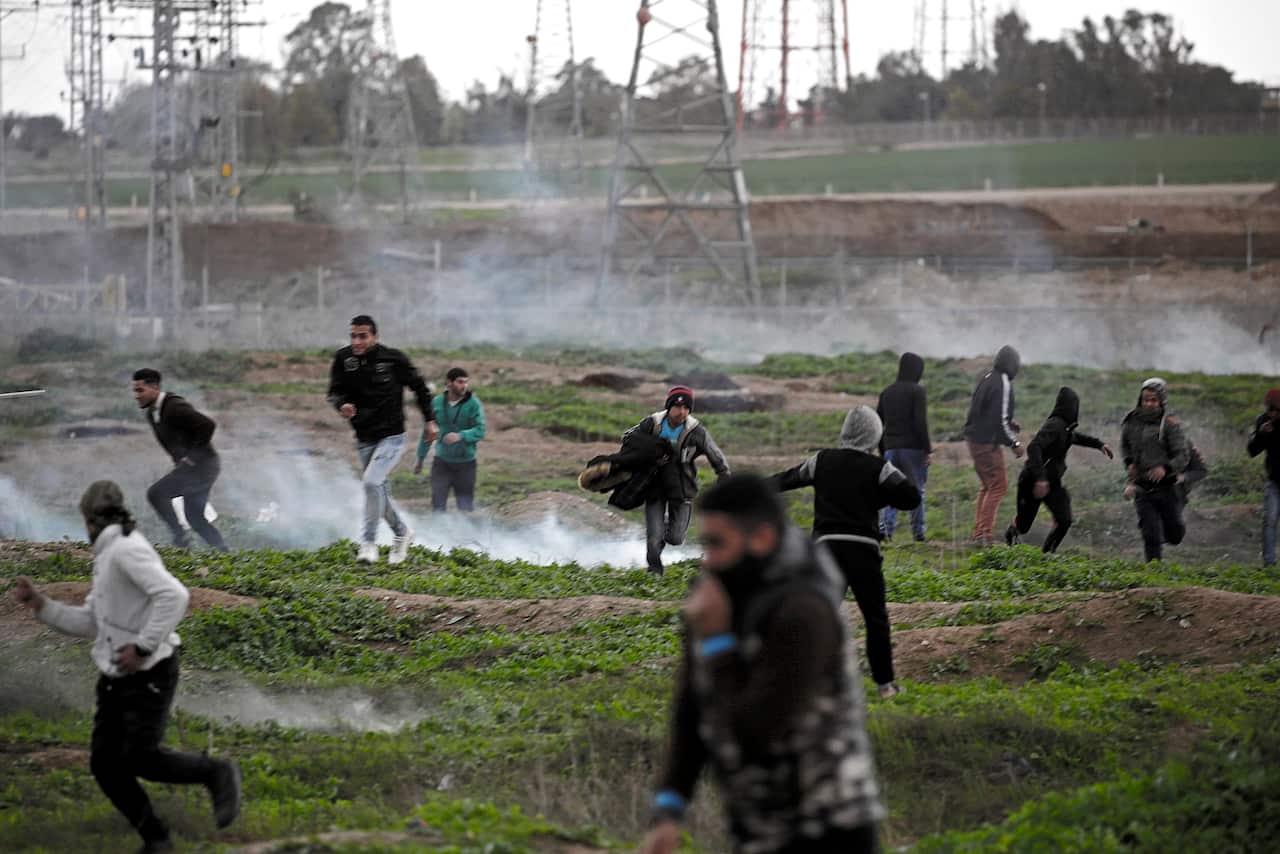 Palestinian demonstrators protested the US President Donald J. Trump's decision to recognize Jerusalem as the capital of Israel.  