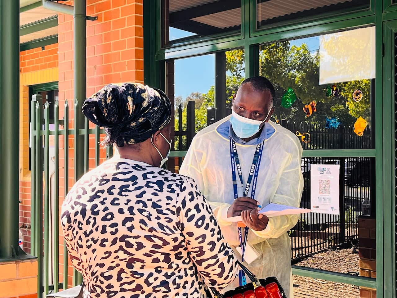 Clement Birori checks in Akossiwa Koedzin