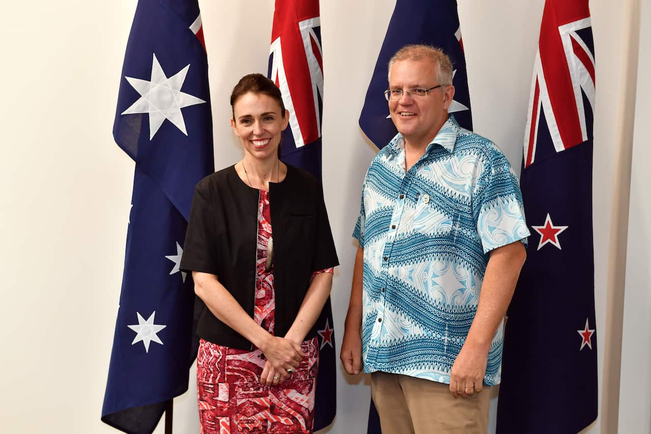 New Zealand's Prime Minister Jacinda Ardern meets with Mr Morrison. She's urged Australia to do more on climate change.
