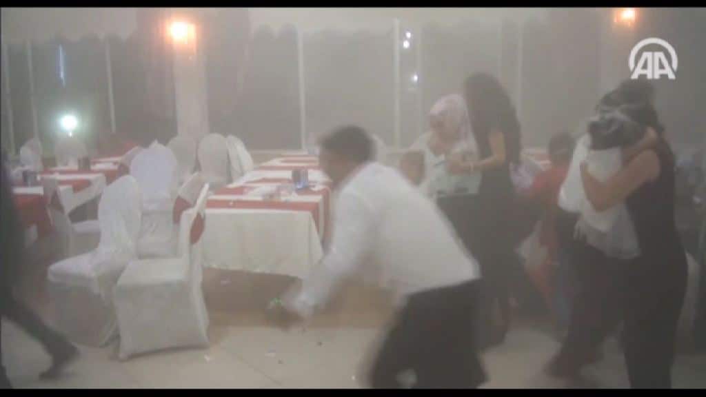 One of the bombings struck near a hall in the far eastern city of Van where a wedding party was in full swing