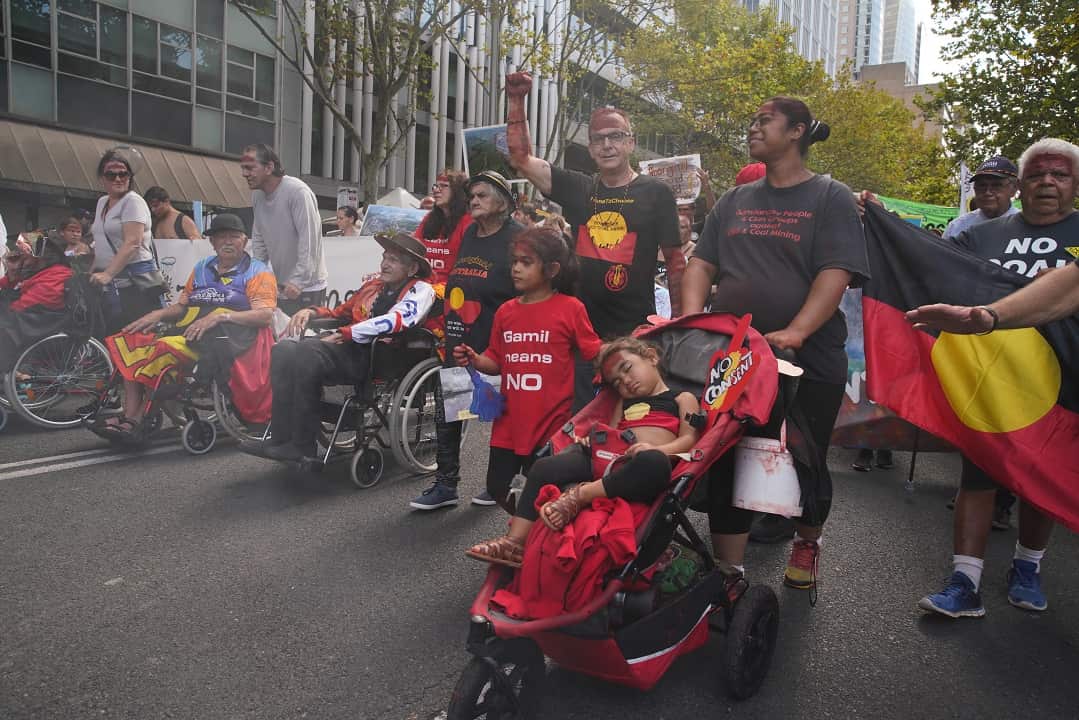 Indigenous activists joined the Sydney anti-coal protests.