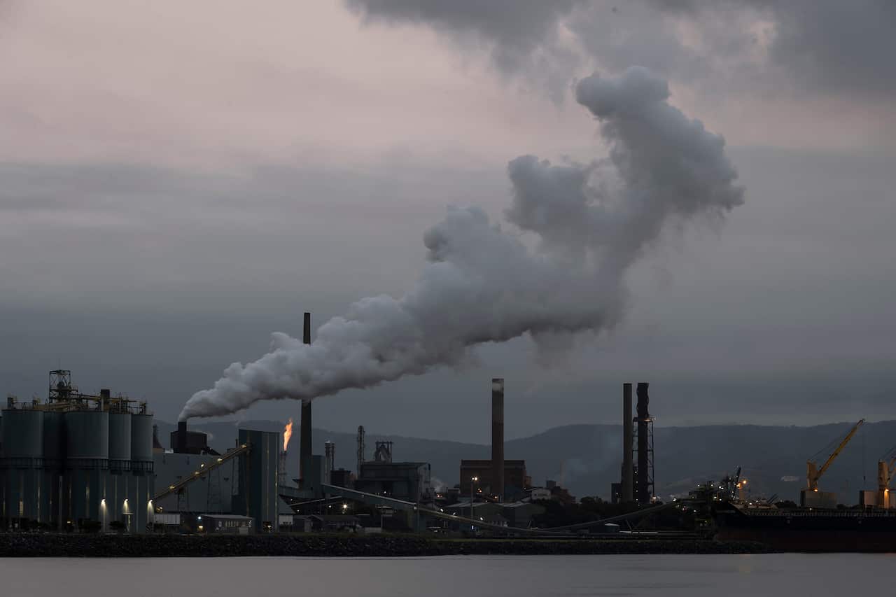 Picture of steelworks and coal loading facility at Port Kembla, Wollongong, New South Wales, Australia