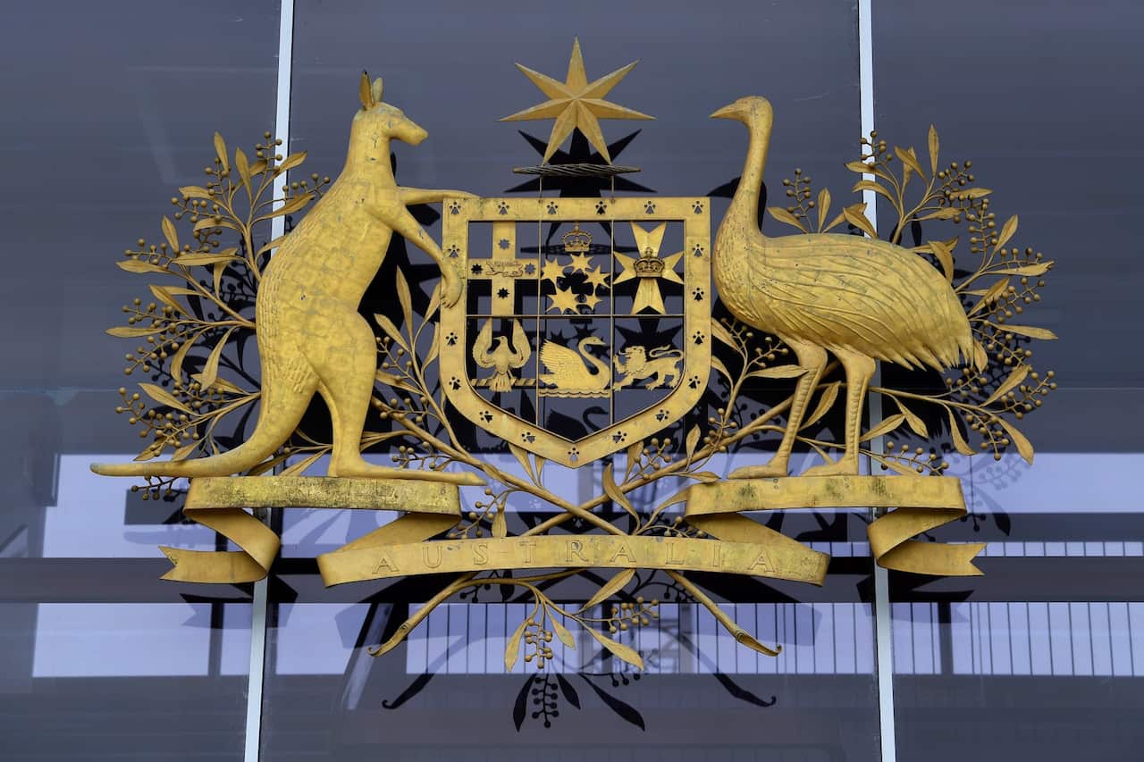 The Australian coat of arms 