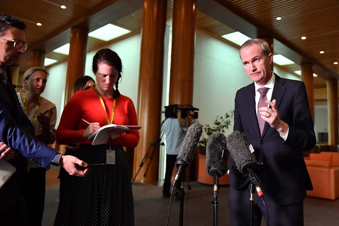Minister for Immigration David Coleman at a press conference at Parliament House in Canberra, Tuesday, September 17, 2019. (AAP Image/Mick Tsikas) NO ARCHIVING