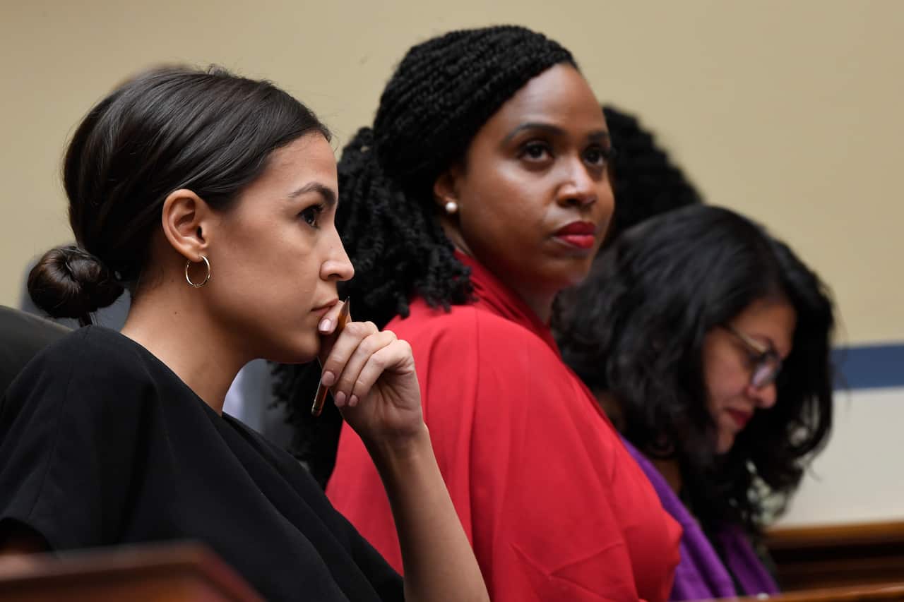 Alexandria Ocasio-Cortez, Ayanna Pressley and Rashida Tlaib.