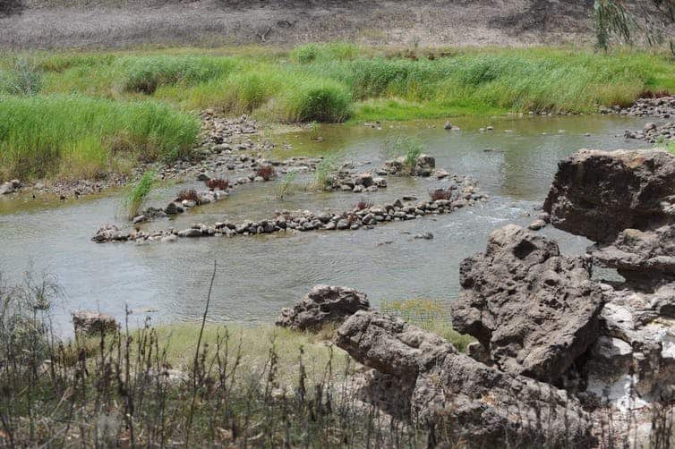The fish traps at Brewarrina photographed in 2008. 