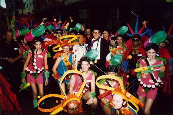 Professor Cooper and Kirby Institute staff at the 1999 Mardi Gras.