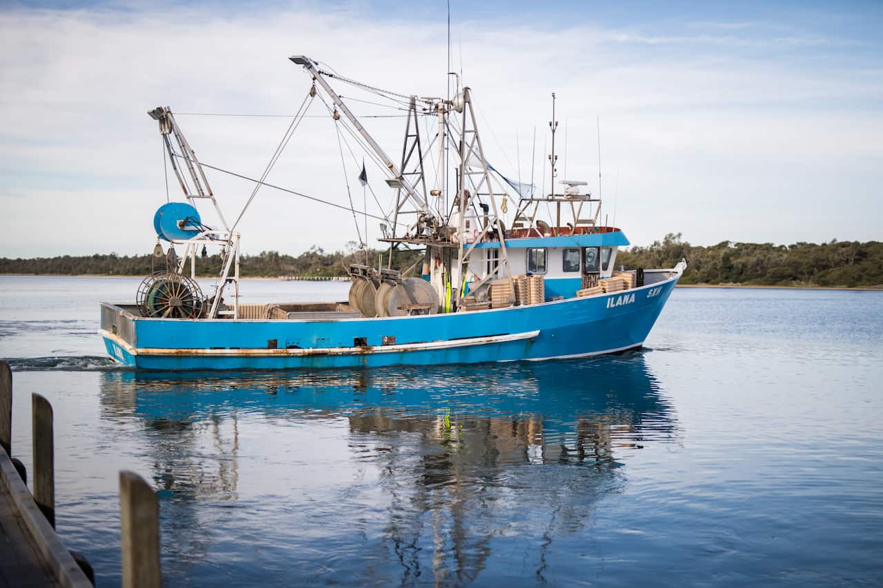 Many international tourists visit Lakes entrance for prawning and crabbing.