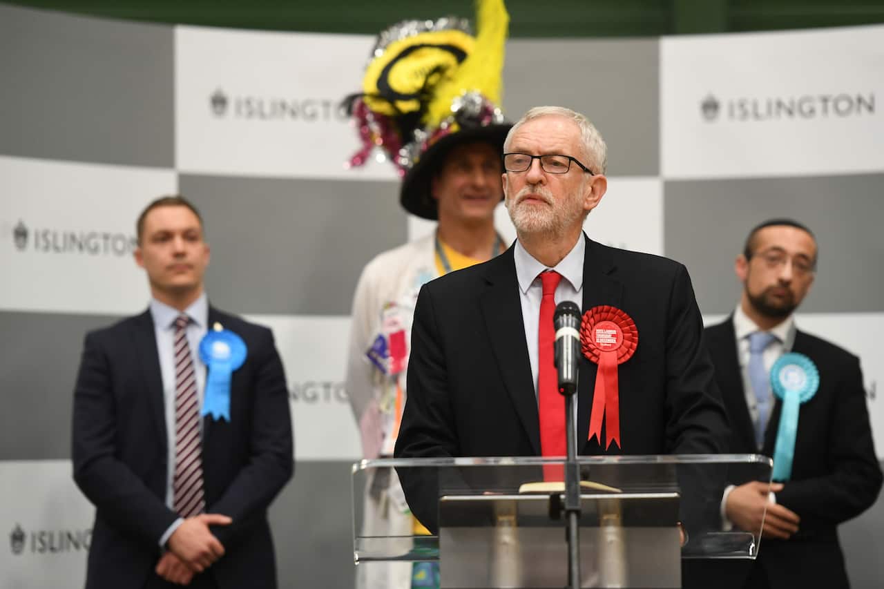 Labour leader Jeremy Corbyn announces he will stand down as party leader, following the crushing election loss.