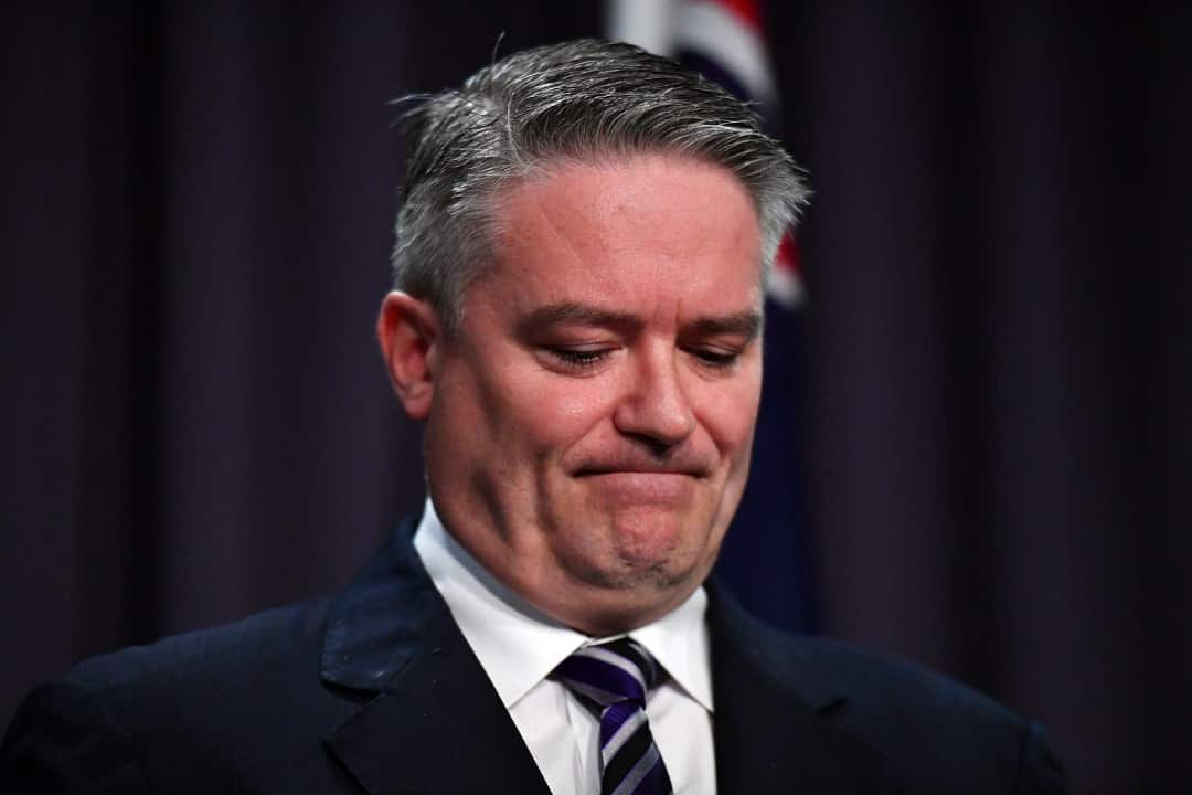 Minister for Finance Mathias Cormann during a press conference as he hands down the Mid-Year Economic and Fiscal Outlook 2018/19 at Parliament House in Canberra, Monday, December 17, 2018. (AAP Image/Mick Tsikas) NO ARCHIVING
