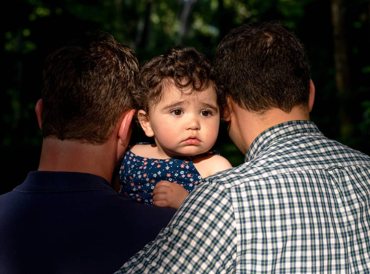 Simone, who was born in Britain with the help of a surrogate, is now 11 months old and learning to walk.