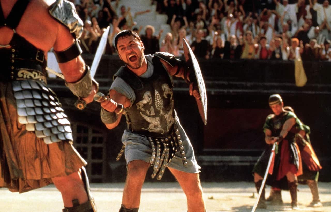 The armour that Crowe wore during Gladiator (2000) is also included in the colection (AAP)