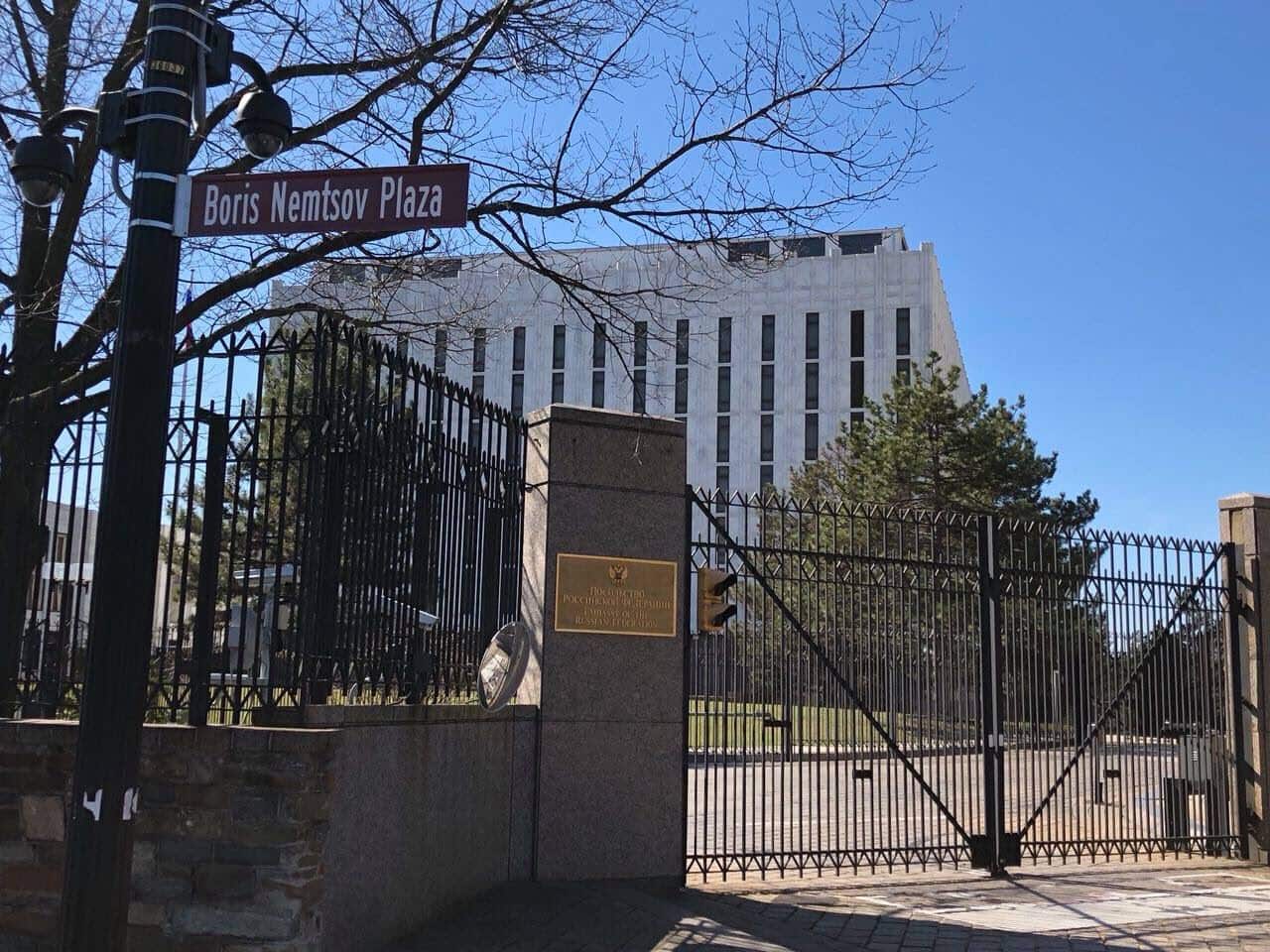 A plaza dedicated to the late Russian opposition figure Boris Nemtsov in the capital of Washington.
