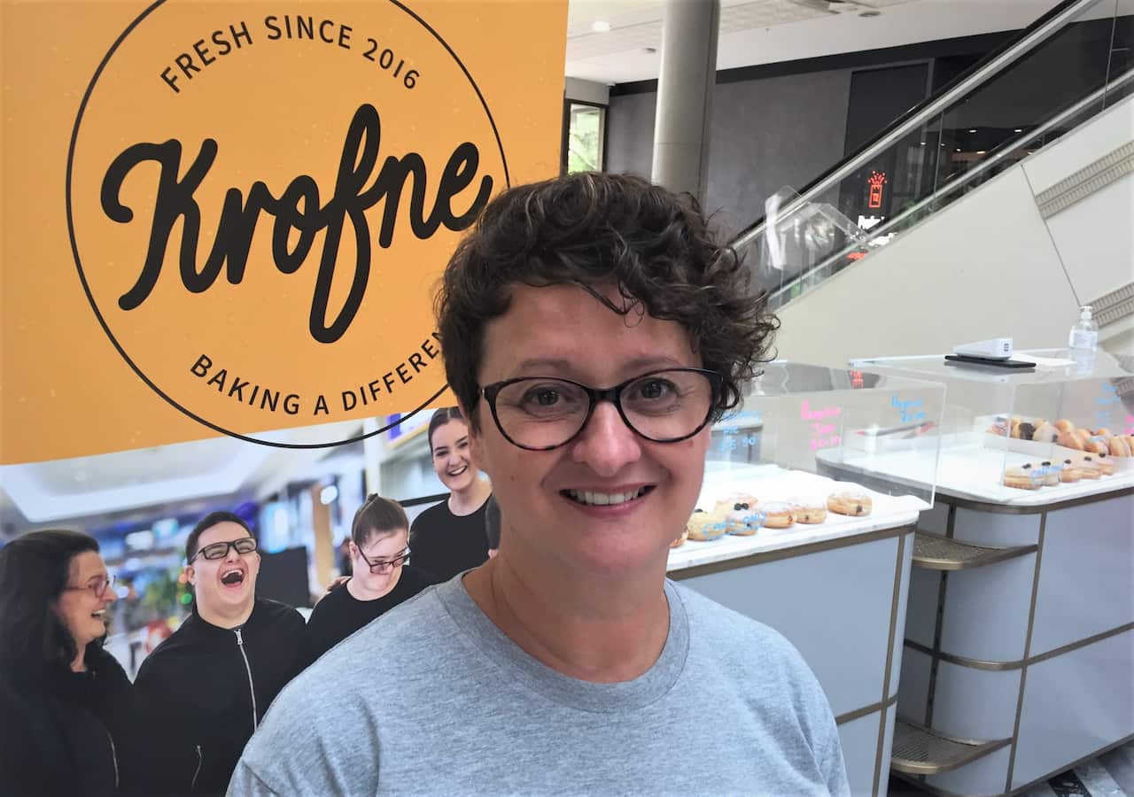 Danijela at the Krofne pop-up store in Canberra.