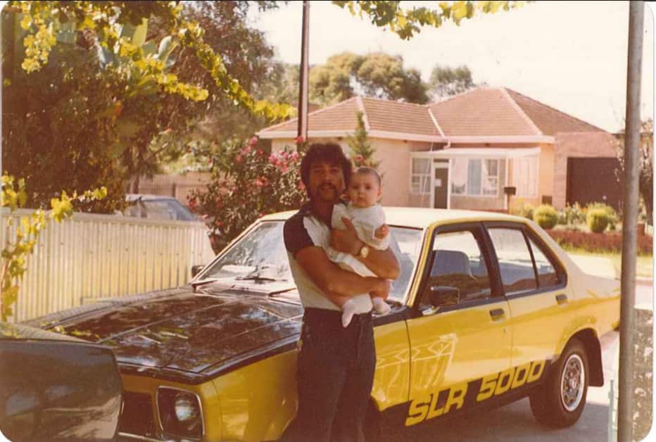 Dominic Ritorto and Daniela with the Torana in 1981.