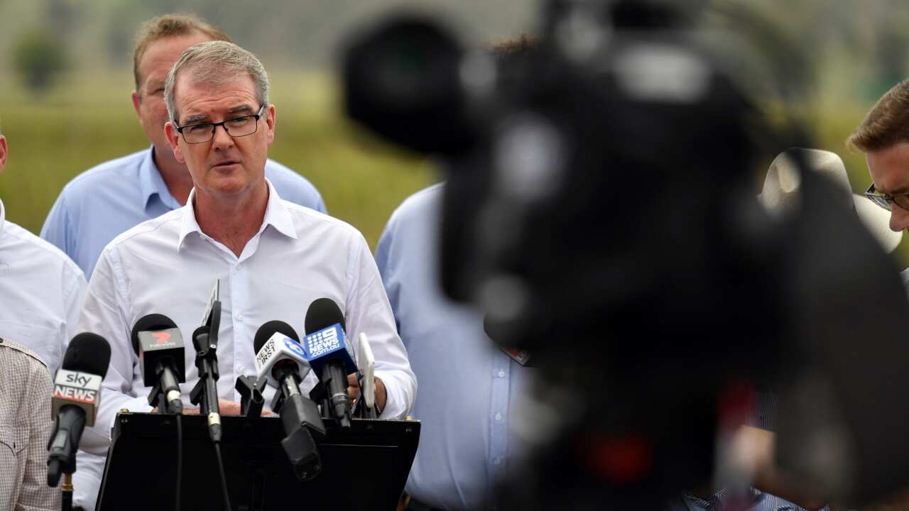 NSW Leader of the Opposition Michael Daley at a press conference in Kyogle.