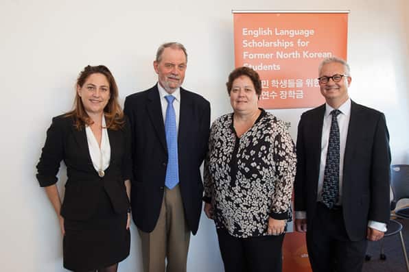Dr Bronwen Dalton (left) believes the scholarship that allows North Korean students to study English in Sydney is a diplomatic win for Australia.