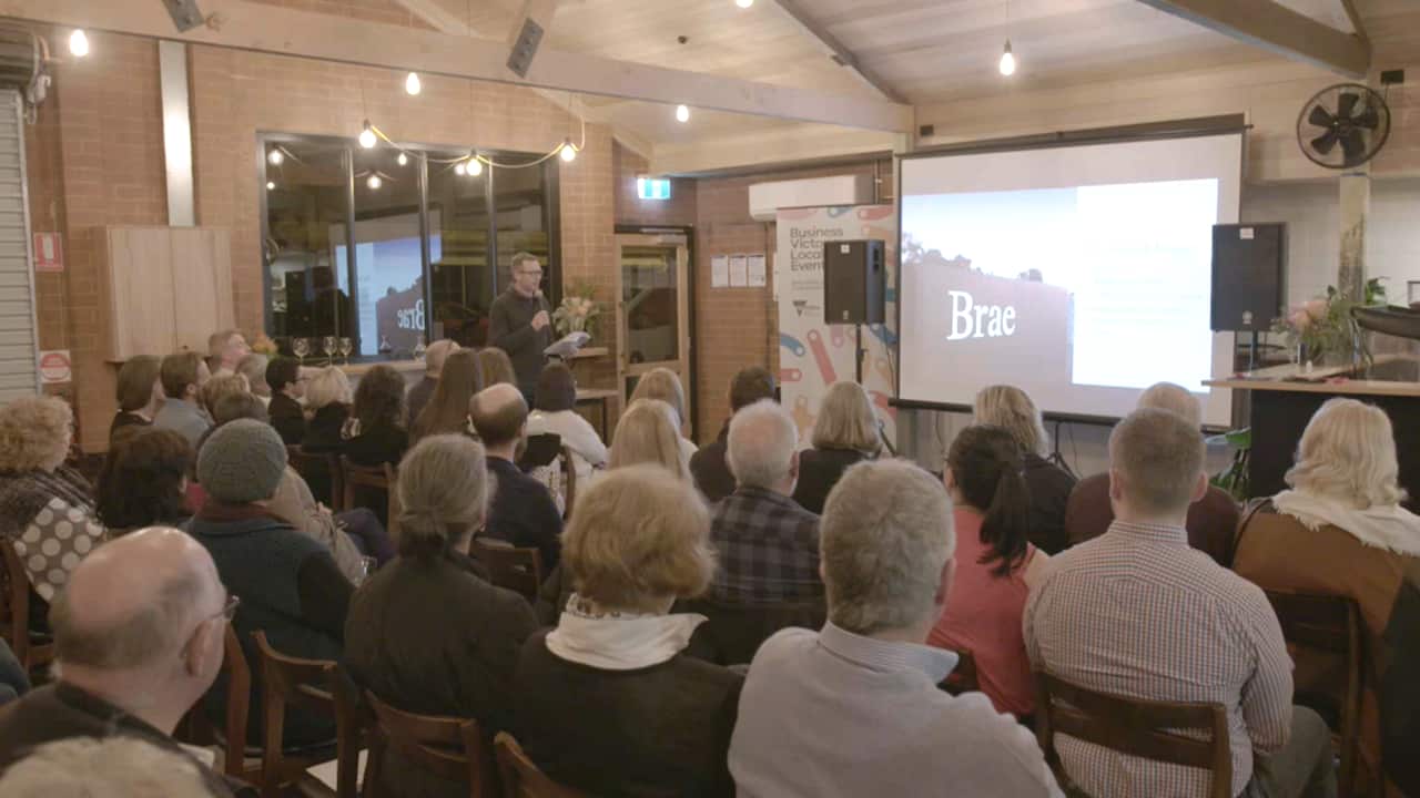 Brae restaurant chef-owner Dan Hunter spoke to small business operators at Koroit.
