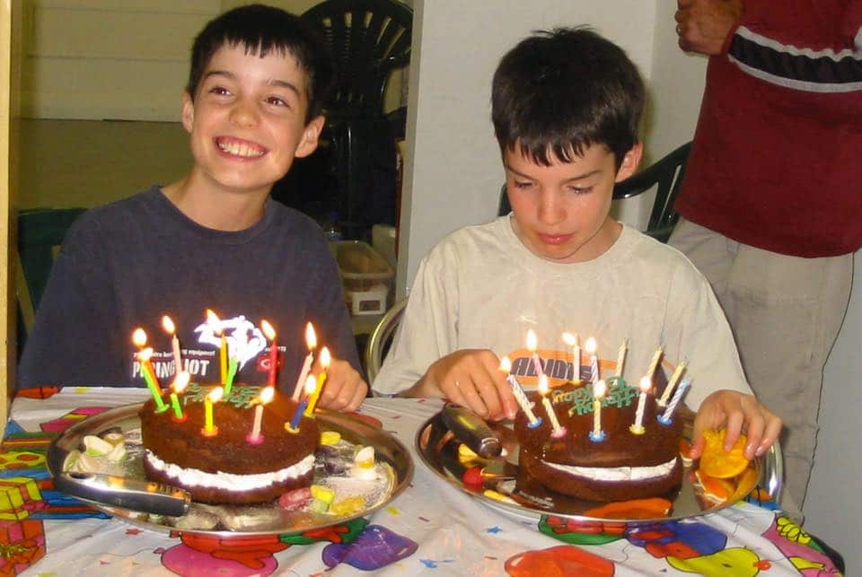 Michael Cameron with his brother David 