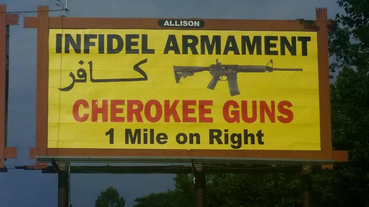 An earlier billboard posted by Cherokee Guns.