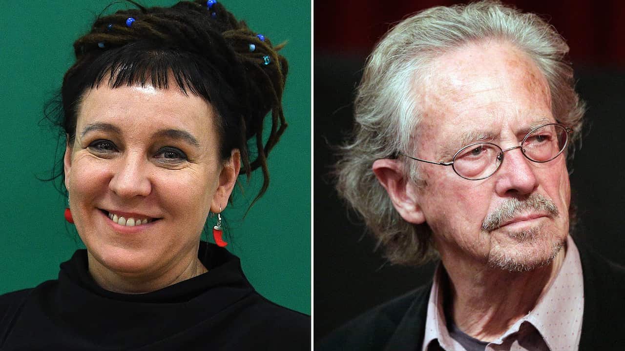 2018 Nobel Prize winner Olga Tokarczuk and Peter Handke, who took home the 2019 medal.