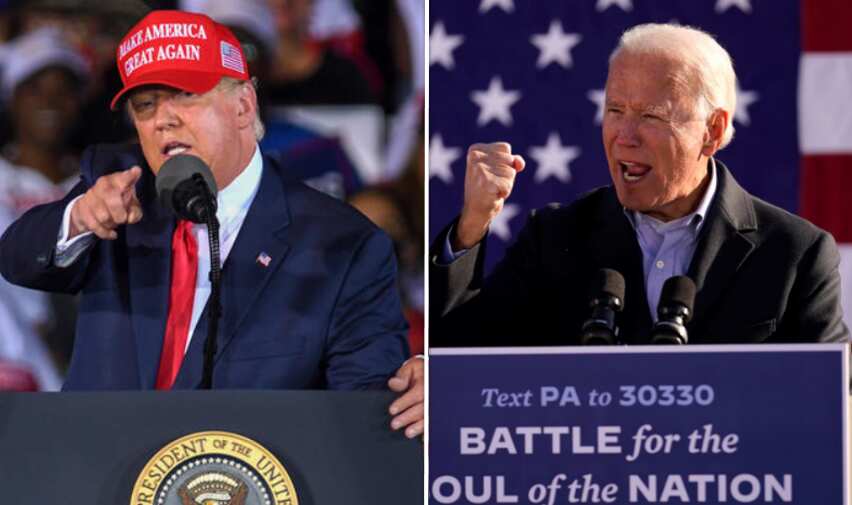 Donald Trump and Joe Biden making their final appearances on the campaign trail.
