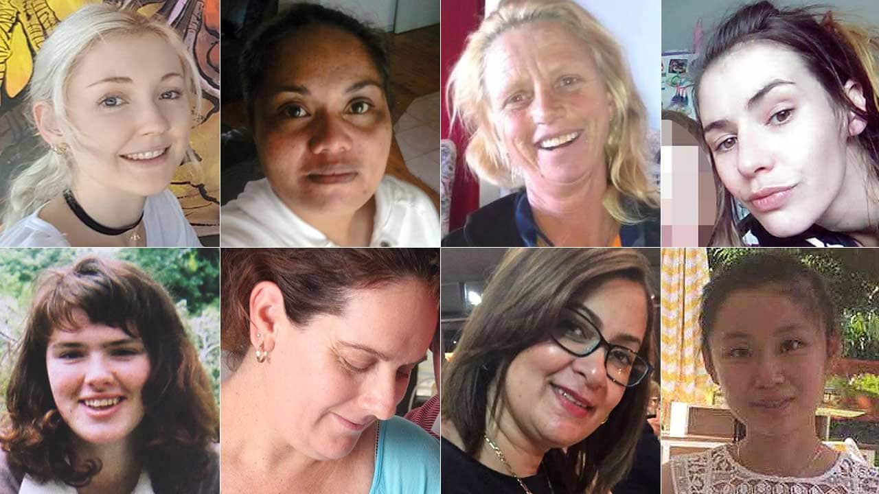 From top left: T Cordingley, E Nahu, J Cooper, E Miller, E Dixon, M Harvey, JL Francis and Q Yu.