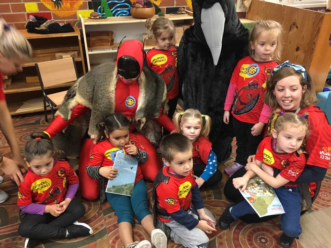 Deadly Dan with Indigenous children