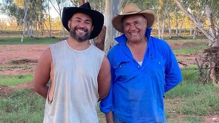 Johnny Liddle and his son, NITV journalist Ryan Liddle.