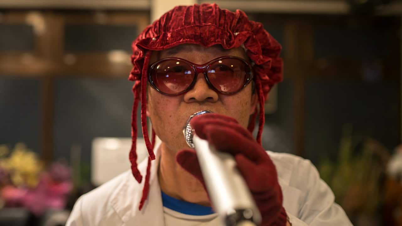 Scientist Dr Shin Kubota has created a jellyfish character complete with a costume and is a regular on Japanese TV.