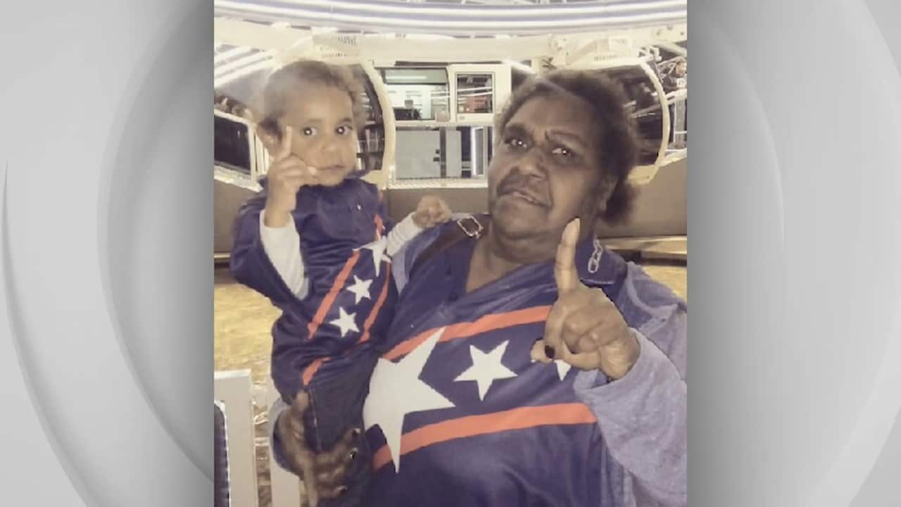 Delma as a young baby with her mum.