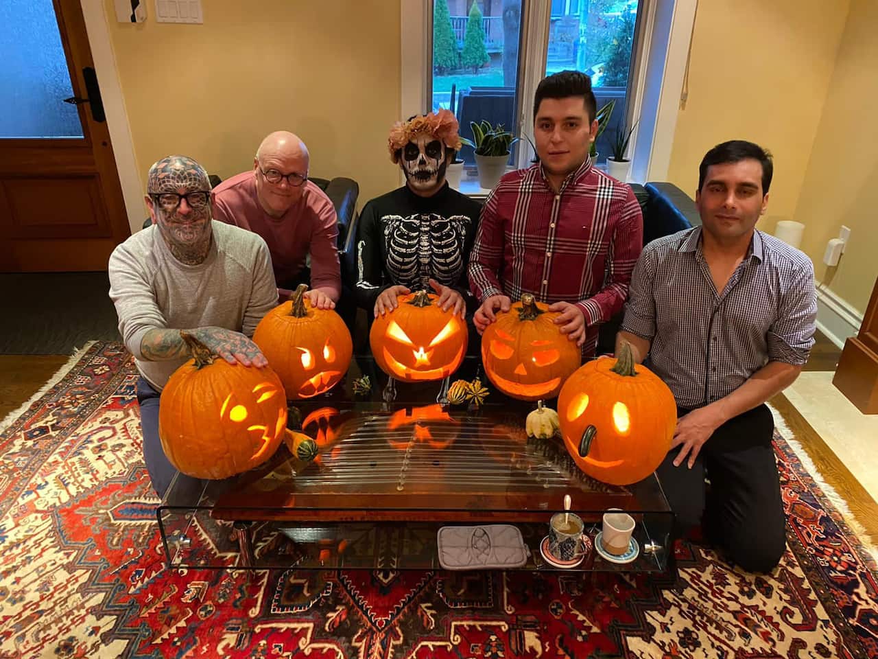 Amir (second from right) with his new 'family' 