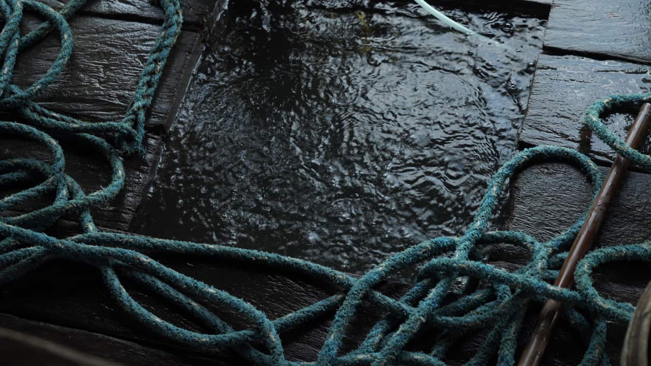 This is the entrance to the dangerous underwater caverns where child miners like Gerald work.