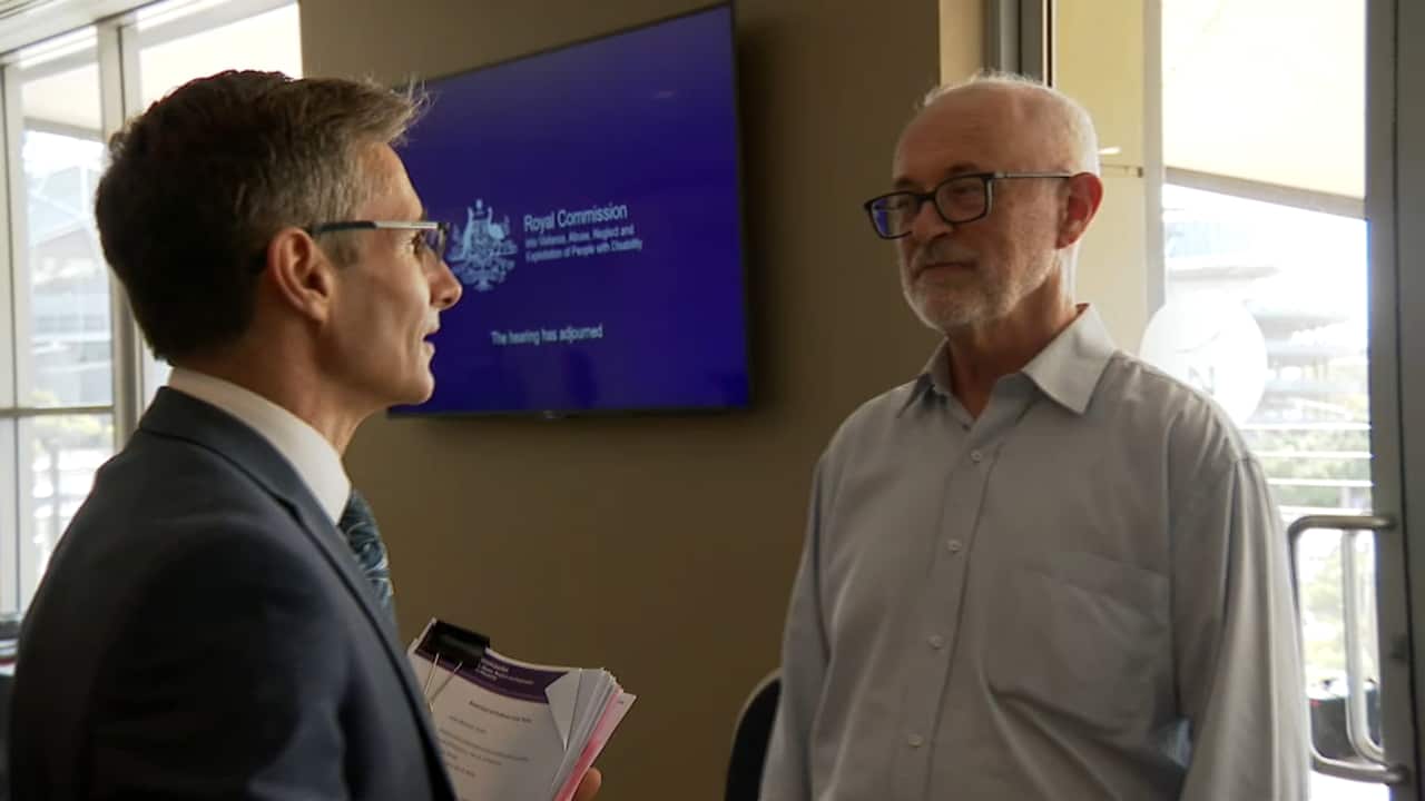 Disability advocate Jim Simpson and researcher Julian Trollor at the Disability Royal Commission