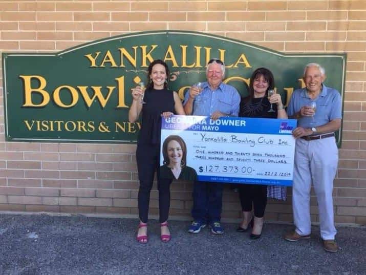 Liberal candidate Georgina Downer is under fire over the giant cheque of doner money.
