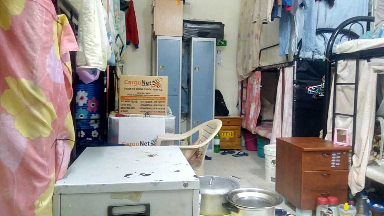 A photo which allegedly shows workers' living conditions.