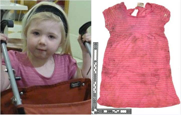 The dress found with the skeletal remains of Khandalyce Kiara Pearce.