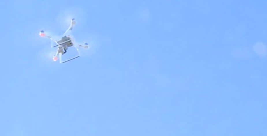 The drone in action. 