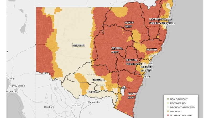 Much of NSW has been in drought for the past two years.