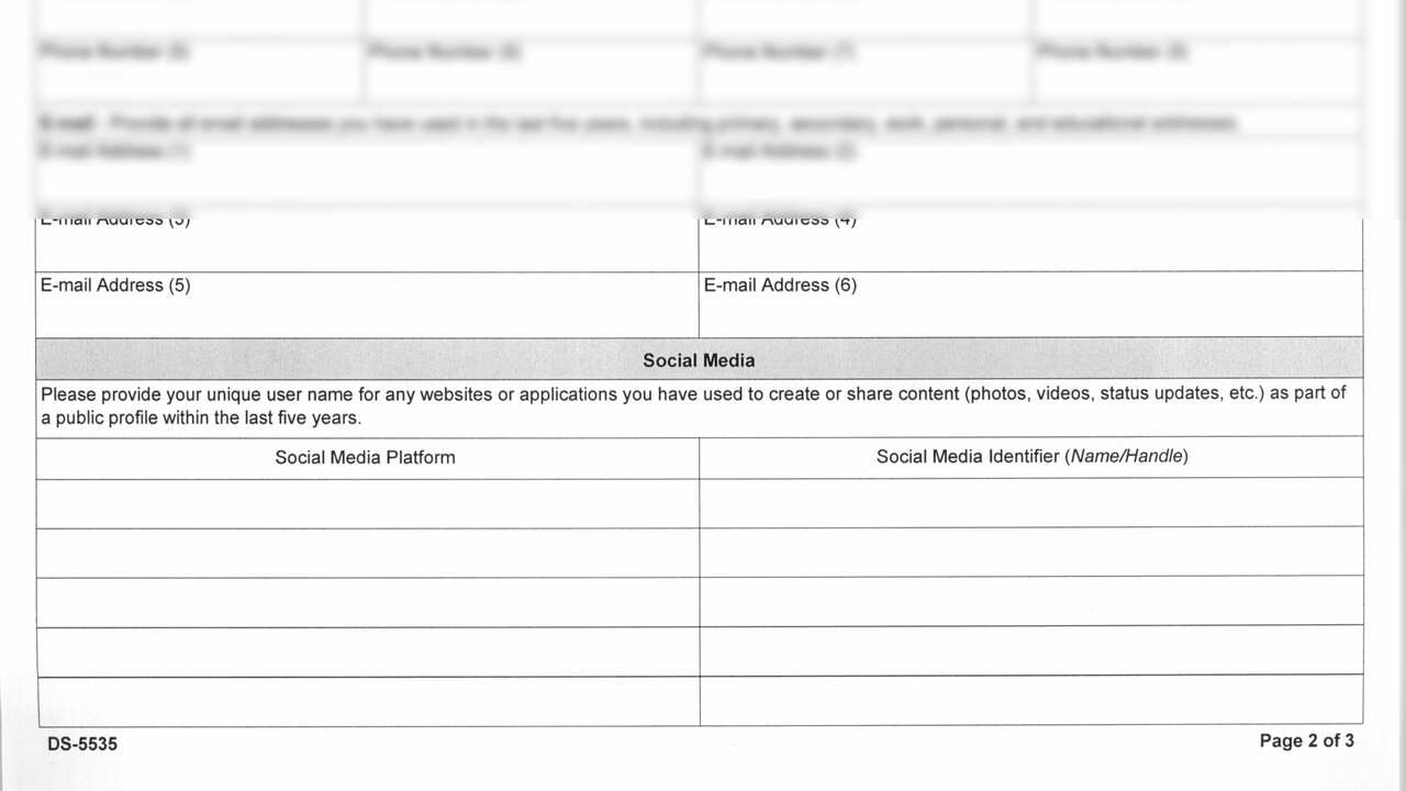 An alleged copy of the form posted on social media